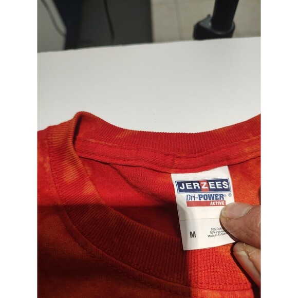 Cankpe Opi Takini Fringed Native Indian Tshirt Red Bleached tee Med Custom - Picture 4 of 5